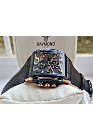 Raymond Swiss Lacivert Köşeli Erkek Kol Saati