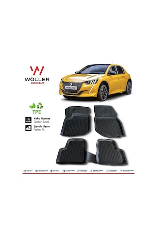 Peugeot 208 Paspas 2021 Sonrası 3d Havuzlu Paspas