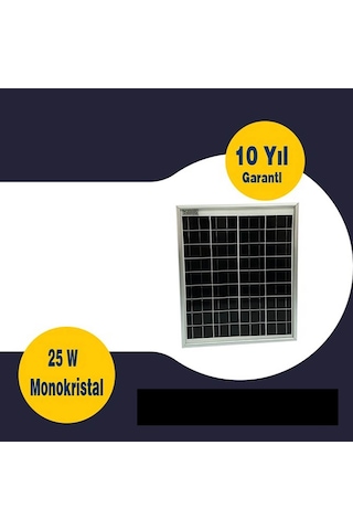Gesper Kablolu 25 Watt Monokristal Güneş Paneli 12v 36 Hücre