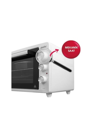 Simfer 4242 Beyaz 42 LT Turbo Fan Mini / Midi Fırın - 6 Fonksiyon,Yoğurt Yapma, Buz Çözme & İç Aydınlatma