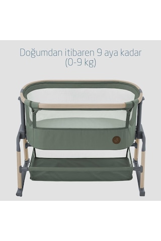Maxi-Cosi Iora Air Sallanabilen Ahşap Görünümlü Anne Yanı Beşik Beyond Green