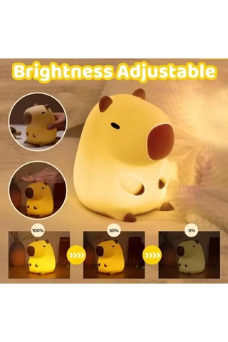 Sevimli Karikatür Kapibara Gece Lambası Silikon Hayvan Figürlü