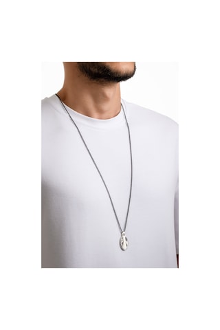 Viking 75 Cm Çelik Erkek Zincir Kolye Beyaz