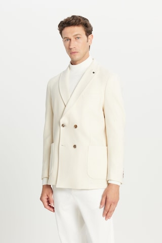 Altınyıldız Classıcs 360 Erkek Ekru Slim Fit Dar Kesim Kırlangıç Yaka Torba Cepli Kruvaze Ceket