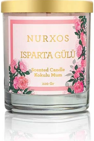 Nurxos Isparta Gülü Kokulu Mum 220G 9667