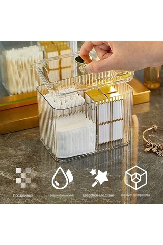 Fosenze 3 Bölmeli Transparan Pet Kosmetik Organizer - Kaliteli, Su Geçirmez, Makyaj Ve Makyaj Gereçleri İçin Raf Yöneticisi Şeffaf