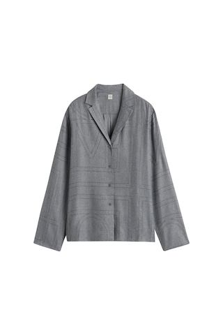 Toteme Monogram Desenli Flanel Pijama Üstü Gri