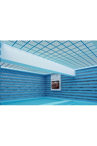 Dekoratif Tavan Paneli Labirent Beyaz - 60X60Cm