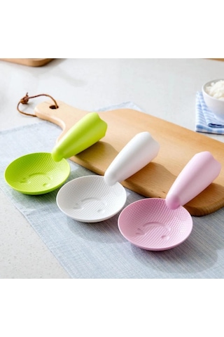 Yapışmaz Plastik Pirinç Kaşığı Sevimli Gülen Yüz Pirinç Spatulası Kepçe Pişirici Uzun Pişirme Pirinç Kaşığı Mutfak Gereci Sofra Takımı Aletleri Sarı