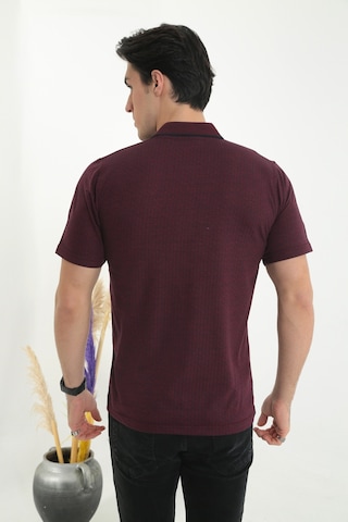 POLO YAKA BABA ERKEK DESENLİ TİŞÖRT BORDO Bordo