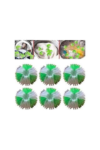 Ulzyvf 6 Adet Yıkayıcı Topu - Kıyafet Tüy Ve Lif Temizler, Yeniden Kullanılabilir Beyaz-yeşil Beyaz - Yeşil