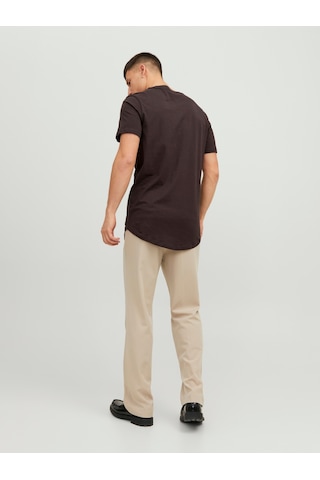 Jack & Jones Erkek Bisiklet Yaka Rahat Kesim Tişört - Noa Seal Brown Çok Renkli
