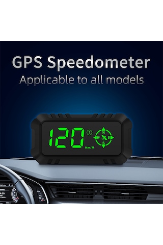 Wezone G7 Gps Araba Yüksek Görünürlük Gösterici - Hız, Yol Mesafesi, Yön, Uydu Sayısı, Aşırı Hız Ve Yorgunluk Alarmı, Otomatik Parlaklık Regülasyonu