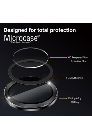 Microcase Huawei Pura 80 Ultra Kamera Camı Lens Koruyucu Halka Set - Al8114