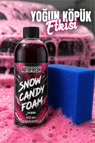 Snow Candy Foam Pembe Renkli Oto Yıkama Köpüğü 410ml Yoğun Köpüklü Konsantre Araç Şampuanı
