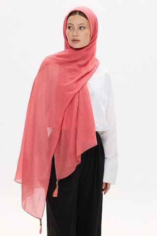 Fenza Scarf Freya Müslin Püsküllü Bürümcük Pamuklu Şal Şeftali