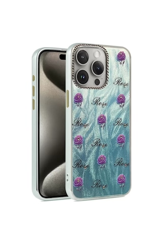 Newface Apple Uyumlu iPhone 15 Pro Max Kılıf Blade Aynalı Desenli Kapak - Desen 9 - Özel Seri 8683140848095 Mavi