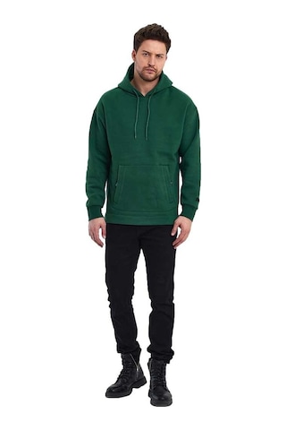 Adams Kapüşonlu Oversize Kanguru Cep Şardonlu 3 İplik Erkek Sweatshirt 001