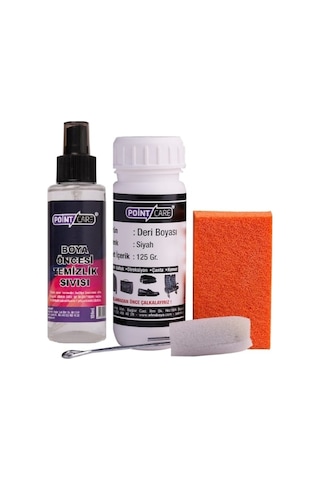 Point Care Siyah Mont Direksiyon Deri Boyası + Temizleme Sıvısı Set