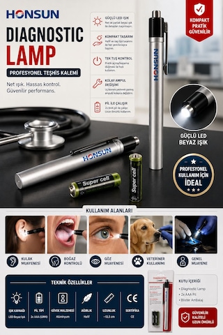 Profesyonel Diagnostic Lamp Led Muayene Işığı Kulak Göz Boğaz Kontrol Kalemi