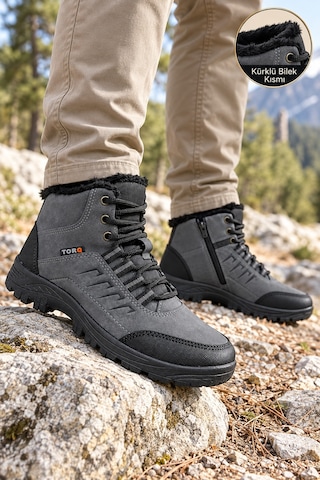 Vojo Fix İçi Tüylü Fermuarlı Günlük Outdoor Erkek Bot 267800001917 11 Füme