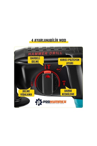 Prohummer Ph014 Kömürsüz 88vf 5ah Profesyonel Şarjlı Kırıcı Delici Matkap Mavi