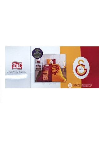 Taç Lisanslı Galatasaray Şanlı Aslan Tek Kişilik Nevresim Takımı Sarı-kırmızı