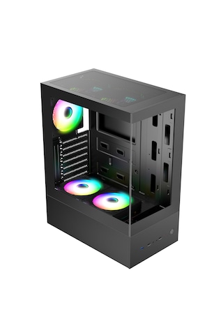 Zoko Smıle Siyah 5x12cm Argb Fanlı Temper Camlı Atx Gaming Kasa