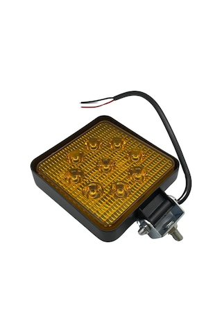 10v-30v Çalışma Lambası 9 X 3w Power Ledli Kare 126 107 Mm Sarı