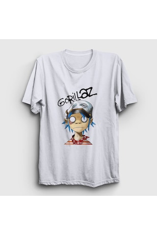 Presmono Unisex 2d Gorillaz T-shirt Beyaz Presmono Unisex 2d Gorillaz T-shirt Beyaz