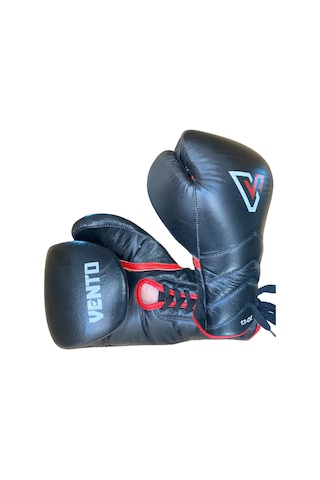 Vento Reaper Bağcıklı Hakiki Deri Boks Ve Kick Boks Eldiveni Siyah Siyah