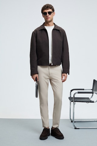 Grımelange Crudo Erkek Yanları Ve Arkası Cepli Fermuarlı Regular Fit Dokuma Bej Pantolon Bej