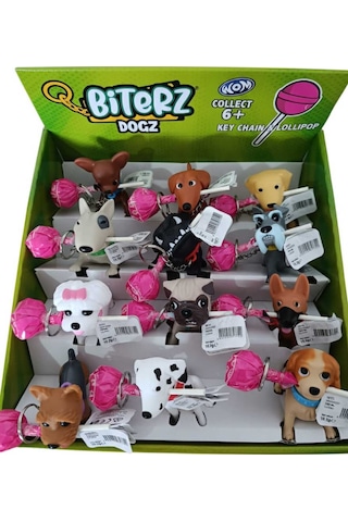Flipperz Biterz Dogz - Dragonz - Catz Lolipop Şeker Ve Figür Anahtarlık 1 Adet