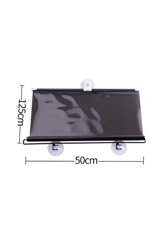 50 125cm Geri Çekilebilir Araba Ön Cam Güneşlik Pvc Otomatik Pencere Anti-uv Koruma Güneşlik - Siyah