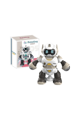 3d Disko Işıklı Ve Müzikli Dans Eden Elektronik Robot Oyuncak Piller Hediye 19 Cm.