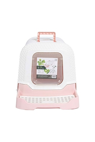 M-pets Eco Rattan Kapalı Kedi Tuvaleti Pembe 69x42x41 Cm 244-53036.01