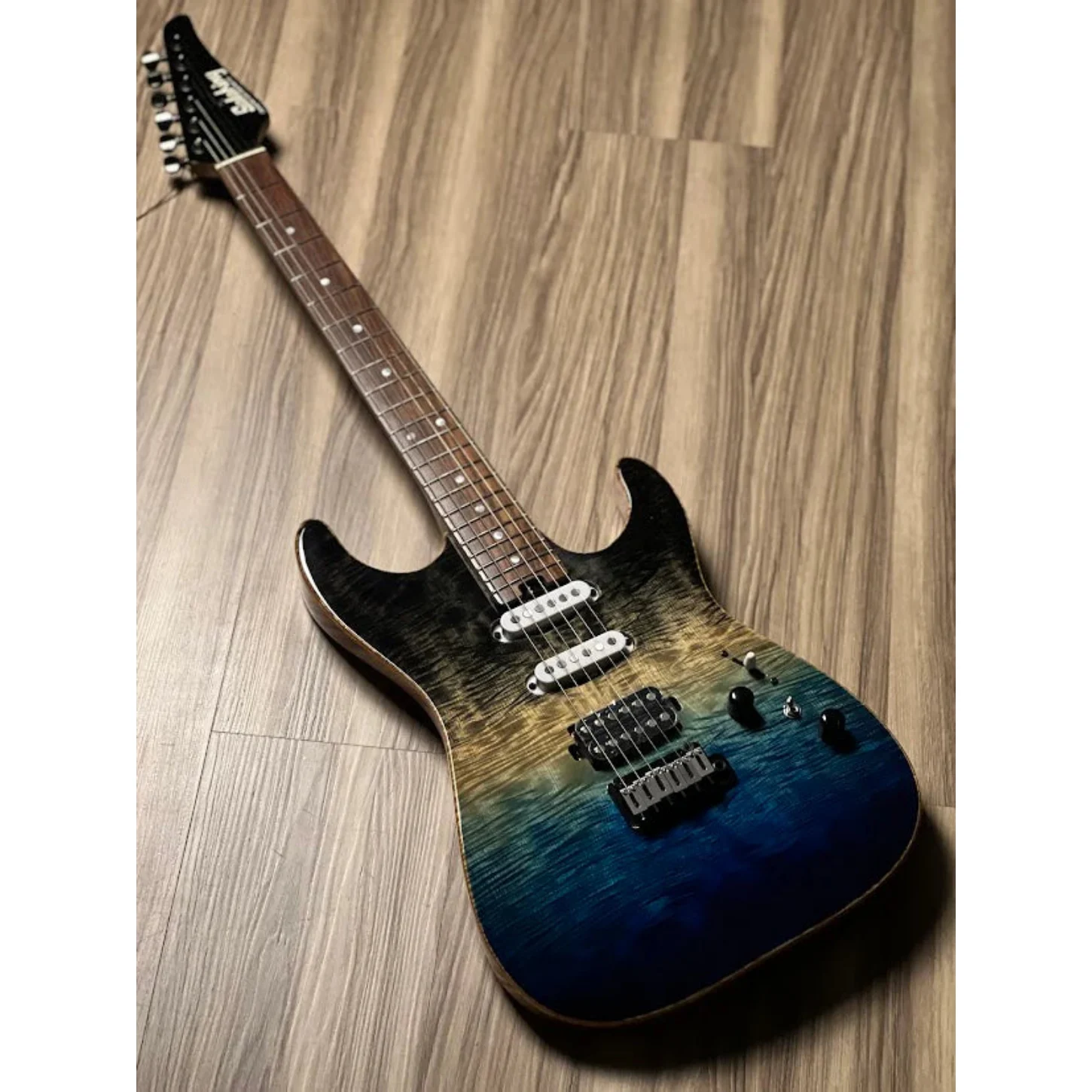 Soloking Ms-1 Custom 22 Hss With Ebony Fb İn Ocean Storm Double Wipeout Jescar W/gigbag