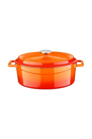 Lava Döküm Oval Tencere Ölçü 23x29cm. Edition Serisi - Turuncu Turuncu