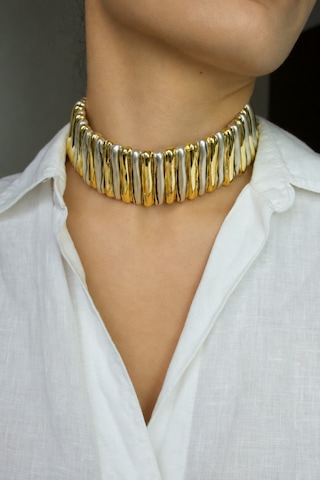 Twyn Choker Kolye Gümüş + Altın
