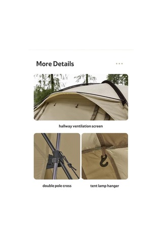 Naturehike Glamping Upf50+ Aries Beta 4-6 Kişilik Tünel Çadır Kahverengi