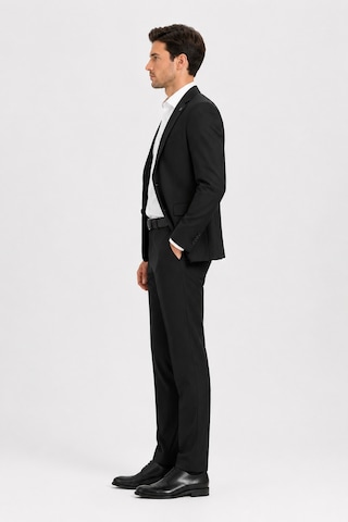 Sabri Özel Erkek 6 Drop Slim Fit Takım Elbise Klasik Paça Şık Ceket Pantolon Takım S25s10ms003 - Siyah