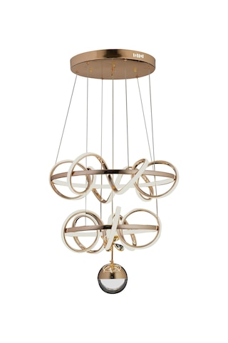 Kuzey Çift Katlı Gold Kumandalı Ve Dimerli Beyaz, Sarı, Gün Işığı Ledli Avize Sb-ld-451 Gold