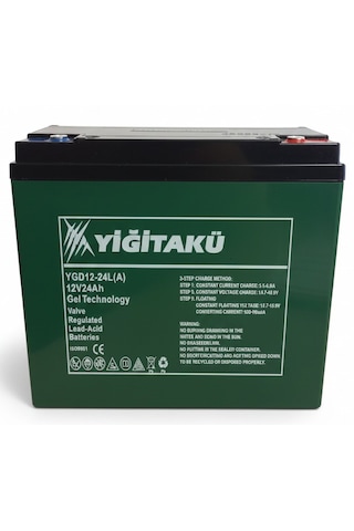 Yiğit Akü 12 V 24 Ah Jel Elektrikli Motosiklet Aküsü 2025 Ağustos Üretimi