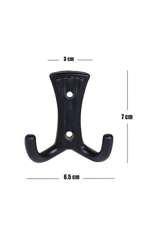 Troy Portmanto Vestiyer Duvar Dolap Elbise Askısı Siyah Metal Kapı Askılığı Askılık 5 Adet Siyah