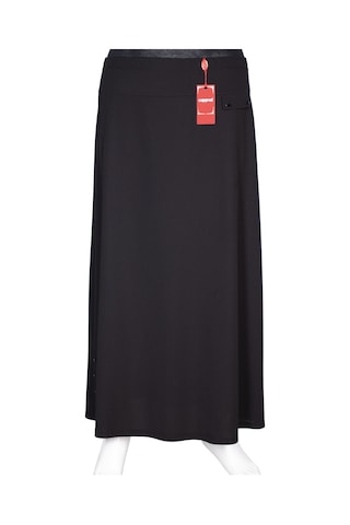 Hesna Kadın Dilşah Battal Beden Krep Çan Süs Cepli Aks Siyah Etek Siyah