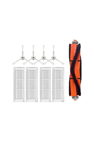 Srfn Ticaret Xiaomi Mop 2 Pro Beyaz Mjst1shw Uyumlu Yedek Mopsuz Fırça Hepa Filtre Seti - 9 Parça