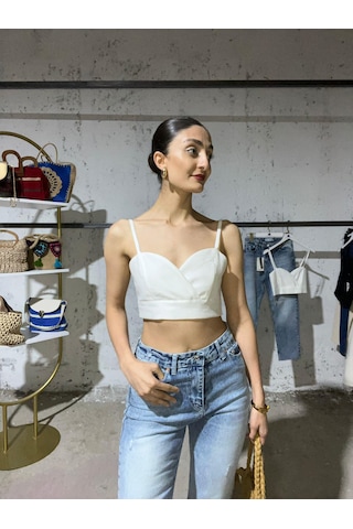 Lavessa Beyaz Crop Büstiyer -228 Beyaz