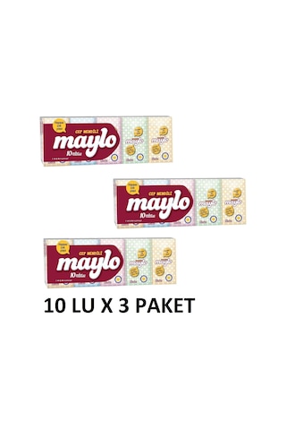Maylo 500828 Kağıt Cep Mendil 10'Lu X 3 Paket