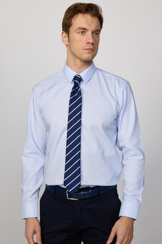 Tudors Slim Fit Uzun Kollu Non-ıron Ütü Gerektirmez Mavi Erkek Gömlek-30453-mavi Mavi
