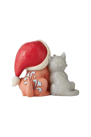 Jim Shore Heartwood Creek Noel Baba Şapkalı Kedi Yavrusu Figürü, 11.1 Cm, Çok Renkli